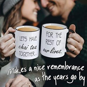 2 Mug Set CoupleHim and Her Ideal Gift Lovers Coffee Mugs White Black NEW IN BOX